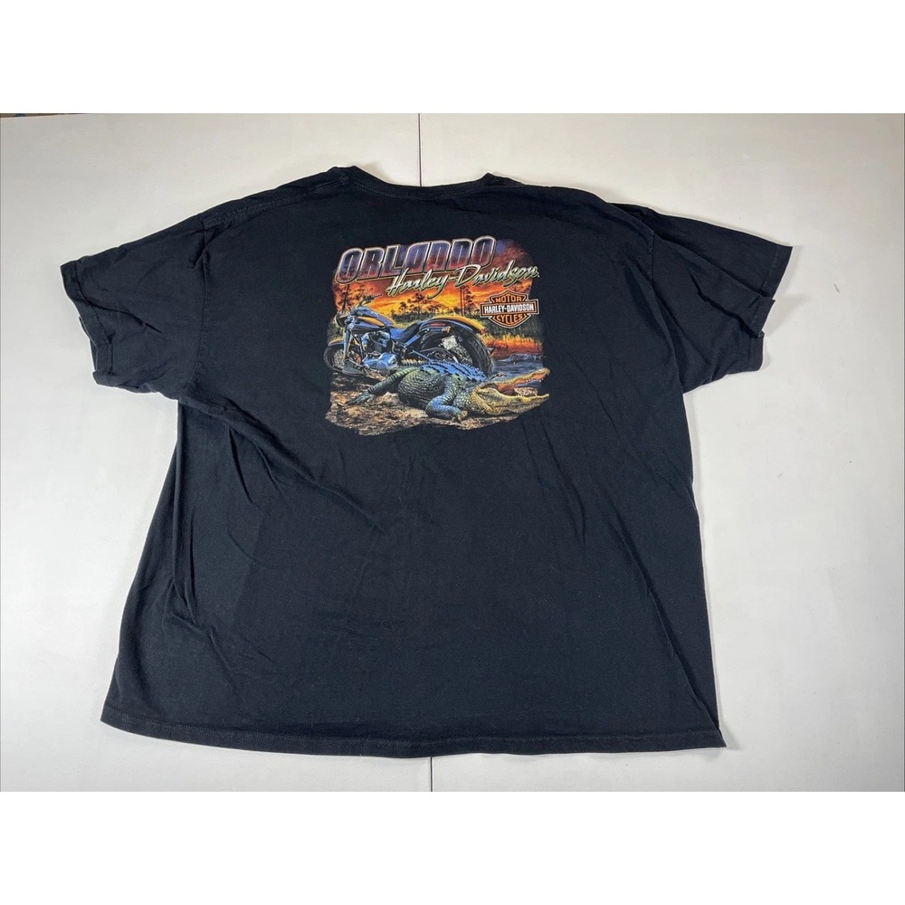 Harley Davidson Orlando Florida Alligator T-Shirt Black Motorcycle Biker Men 3XL